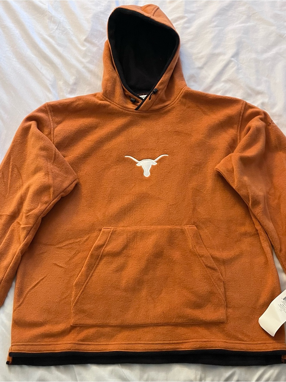 Columbia Orange Hooded Fleece Pullover with White Longhorn Logo